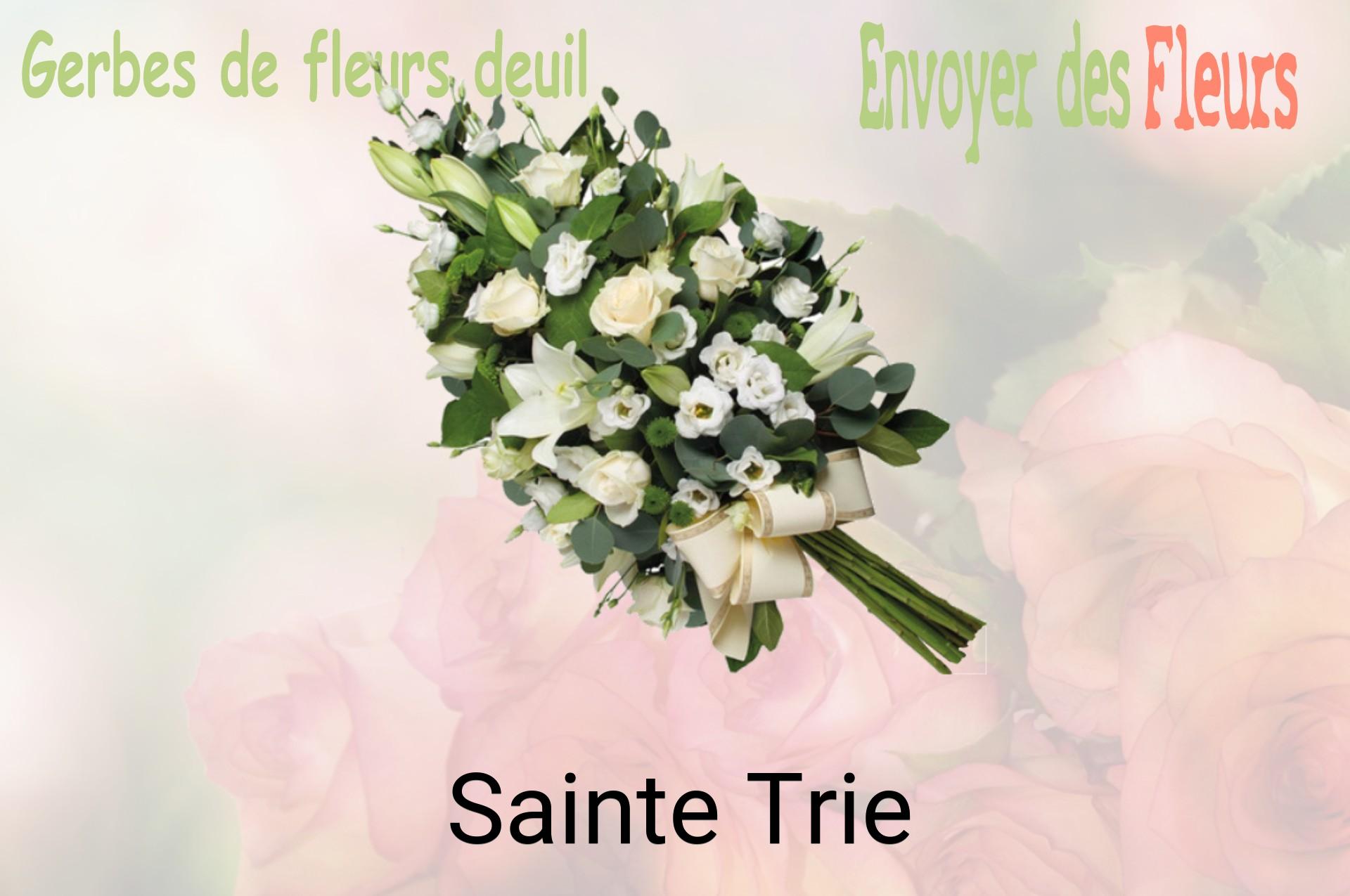 Gerbe de fleurs de deuil livrée à Sainte-Trie